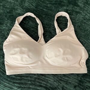 Warner’s super soft wireless, comfort bra, butterscotch, medium.